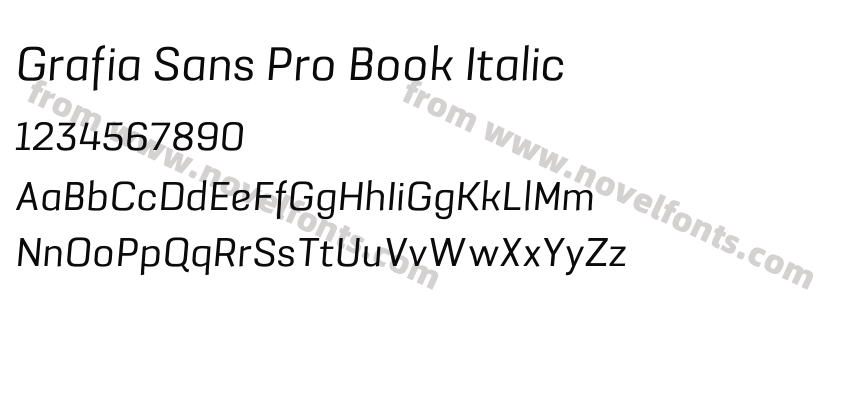 Grafia Sans Pro Book ItalicPreview
