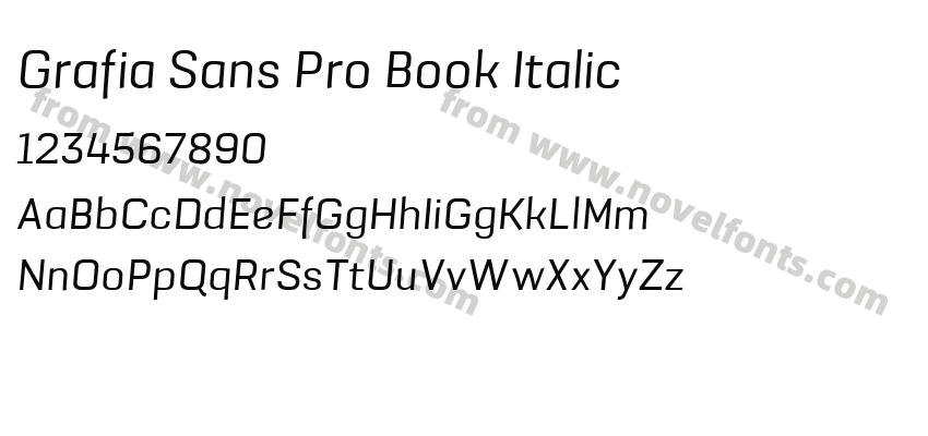 Grafia Sans Pro Book ItalicPreview