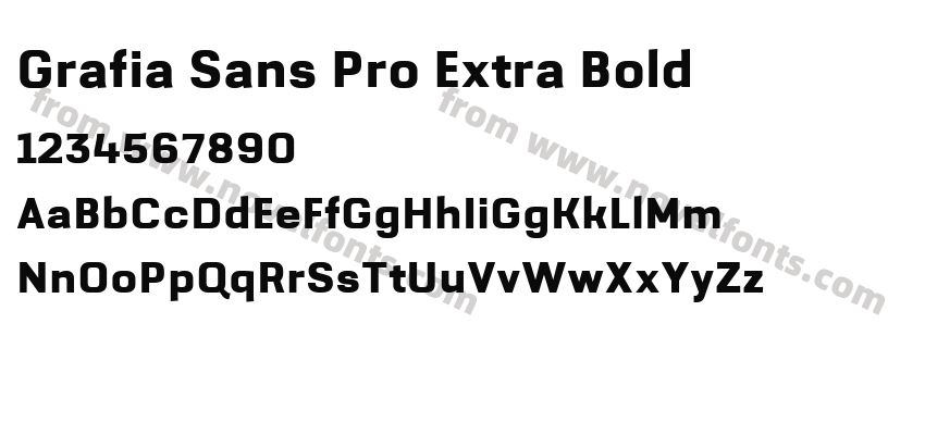 Grafia Sans Pro Extra BoldPreview