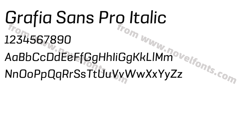 Grafia Sans Pro ItalicPreview