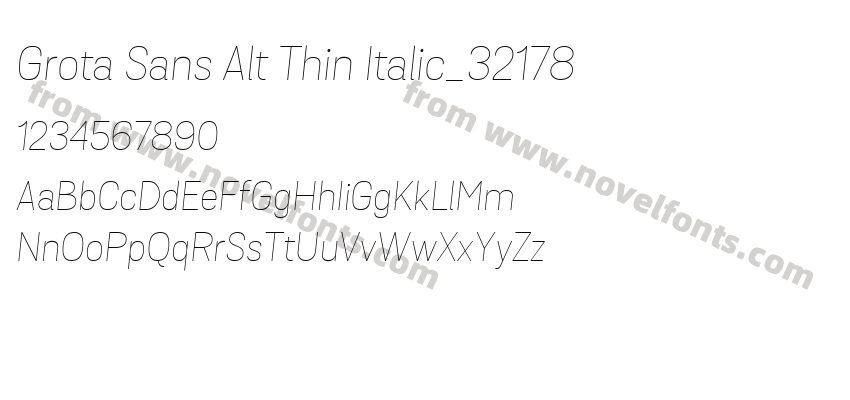 Grota Sans Alt Thin Italic_32178Preview