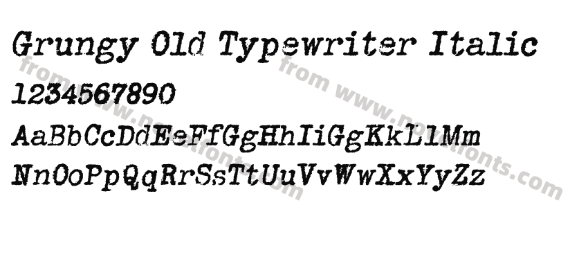 Grungy Old Typewriter ItalicPreview
