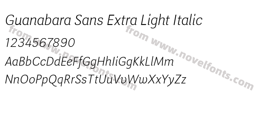 Guanabara Sans Extra Light ItalicPreview