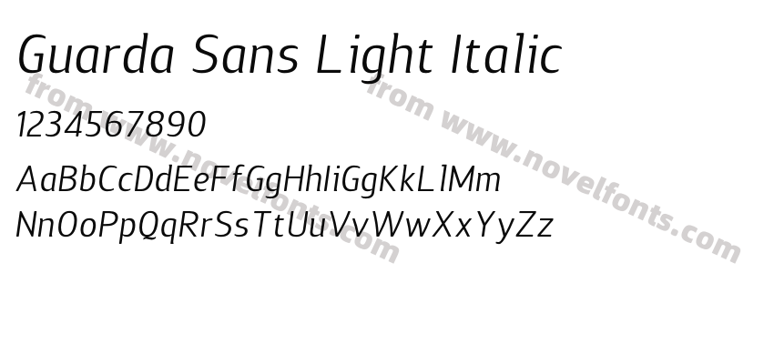 Guarda Sans Light ItalicPreview