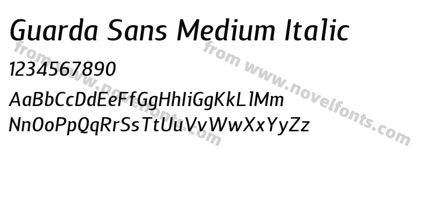 Guarda Sans Medium ItalicPreview
