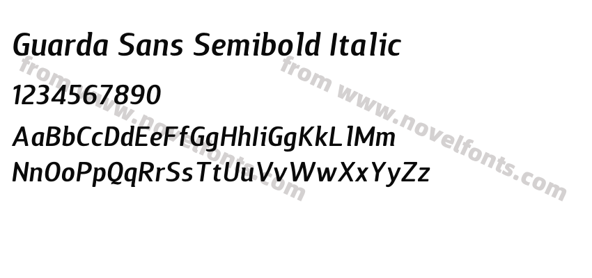 Guarda Sans Semibold ItalicPreview