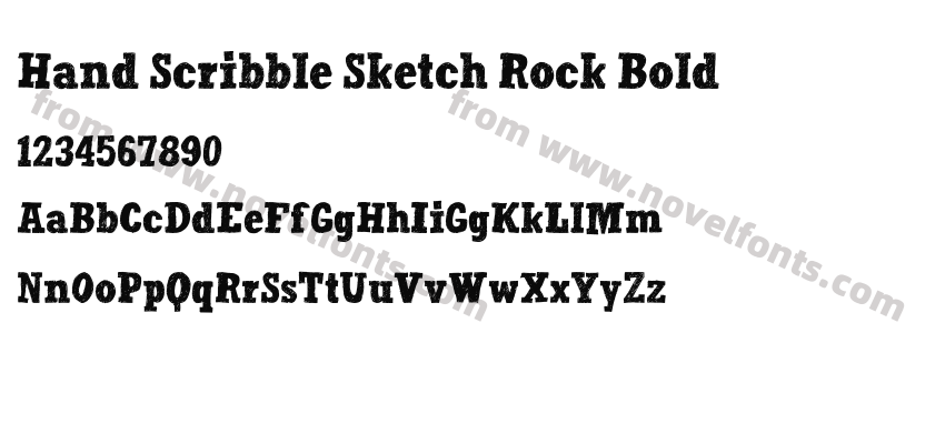 Hand Scribble Sketch Rock BoldPreview