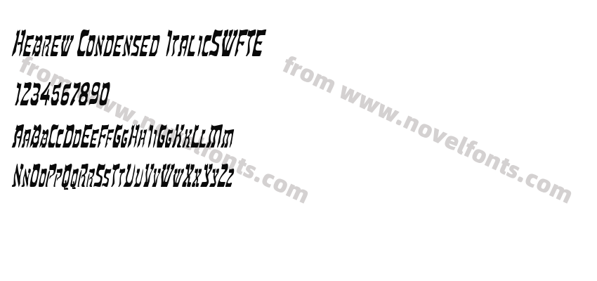 Hebrew Condensed ItalicSWFTEPreview
