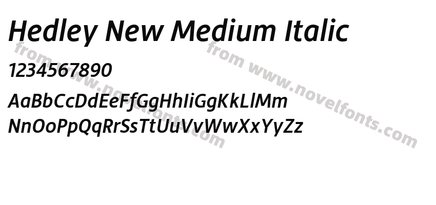 Hedley New Medium ItalicPreview