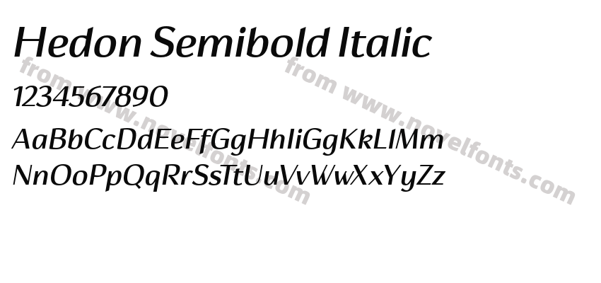 Hedon Semibold ItalicPreview