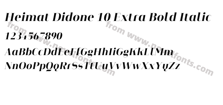 Heimat Didone 10 Extra Bold ItalicPreview