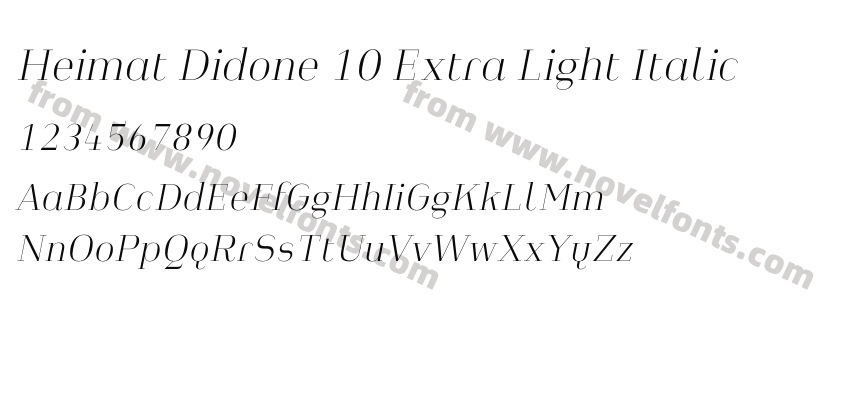 Heimat Didone 10 Extra Light ItalicPreview