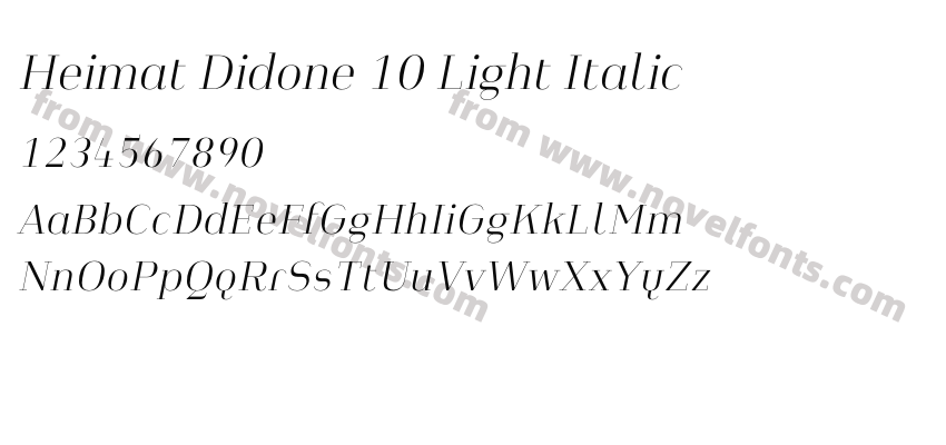 Heimat Didone 10 Light ItalicPreview