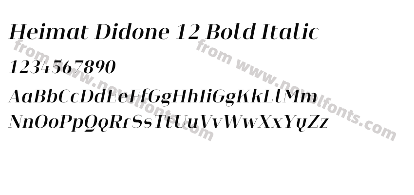 Heimat Didone 12 Bold ItalicPreview