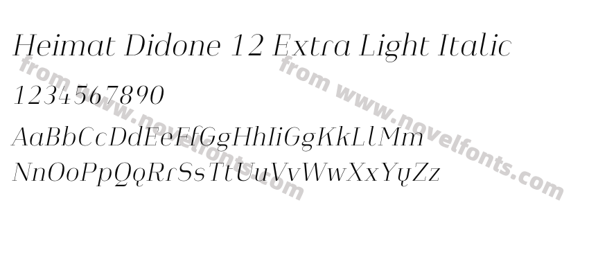 Heimat Didone 12 Extra Light ItalicPreview