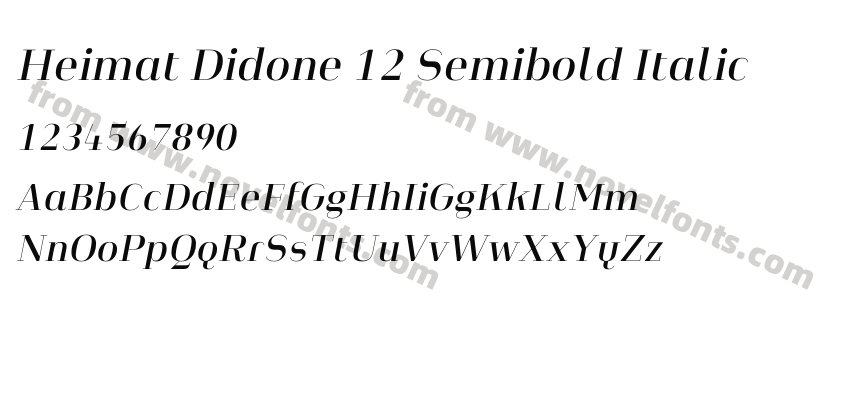 Heimat Didone 12 Semibold ItalicPreview