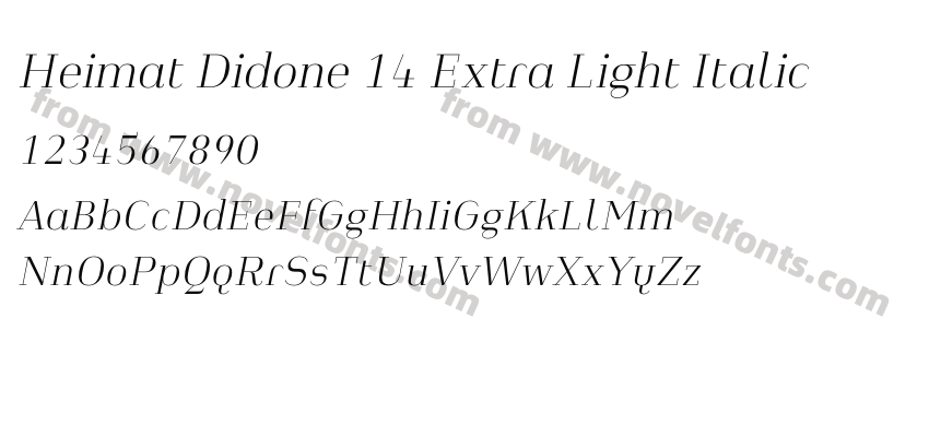 Heimat Didone 14 Extra Light ItalicPreview