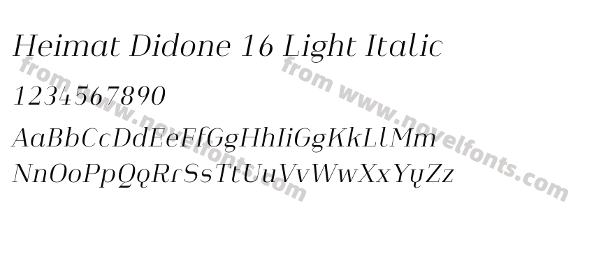 Heimat Didone 16 Light ItalicPreview