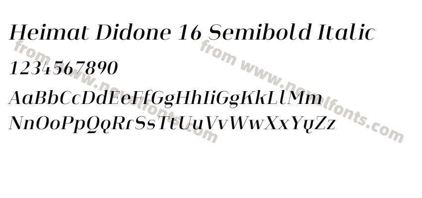 Heimat Didone 16 Semibold ItalicPreview
