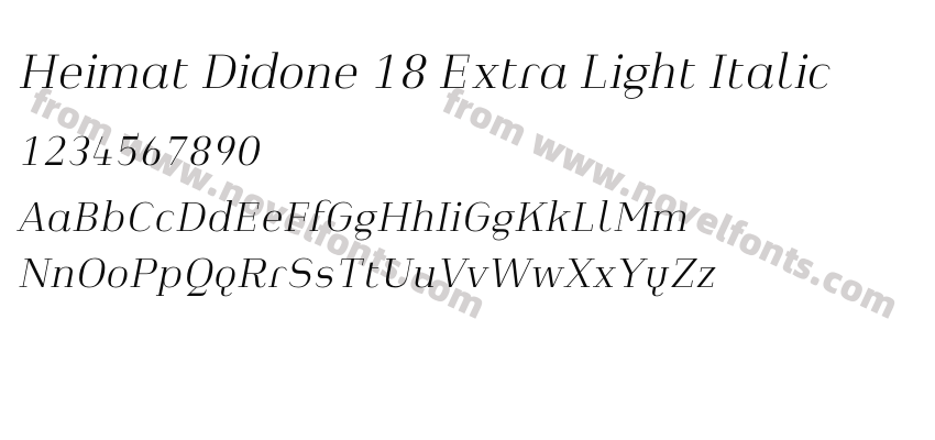 Heimat Didone 18 Extra Light ItalicPreview