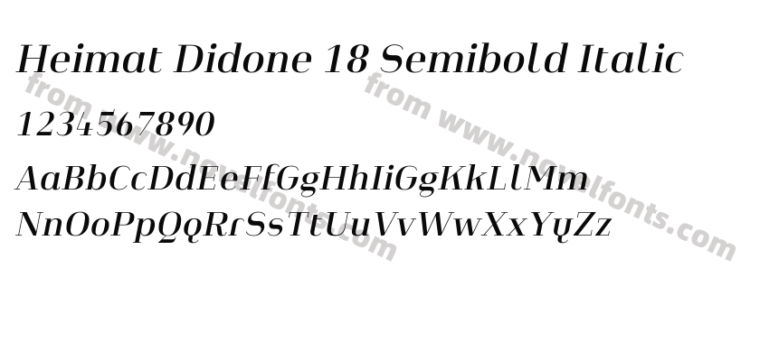 Heimat Didone 18 Semibold ItalicPreview