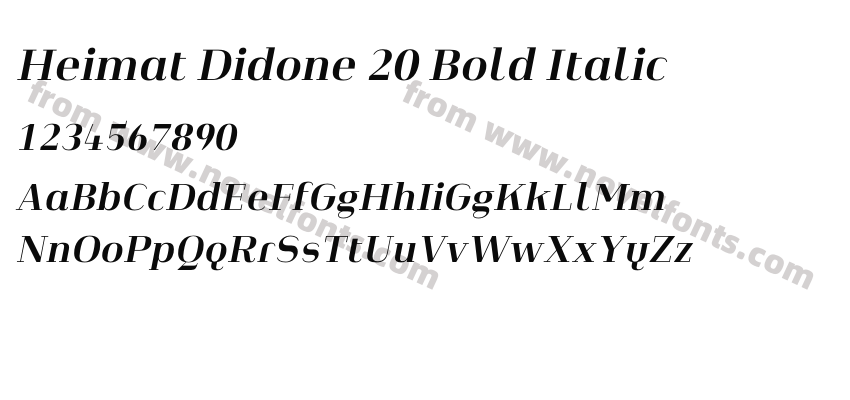 Heimat Didone 20 Bold ItalicPreview