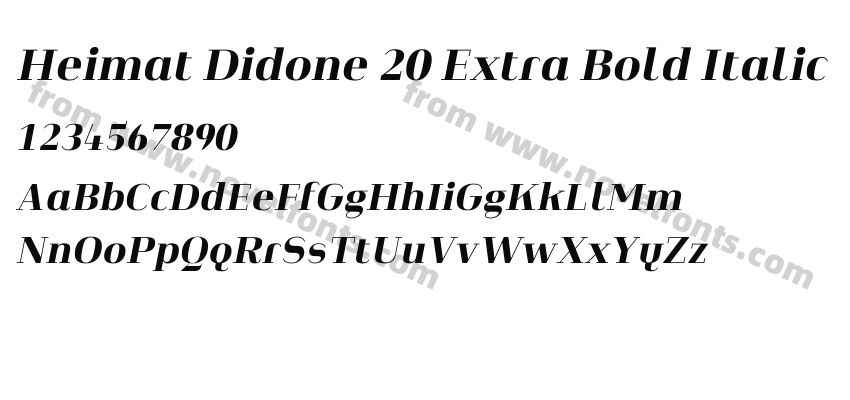Heimat Didone 20 Extra Bold ItalicPreview