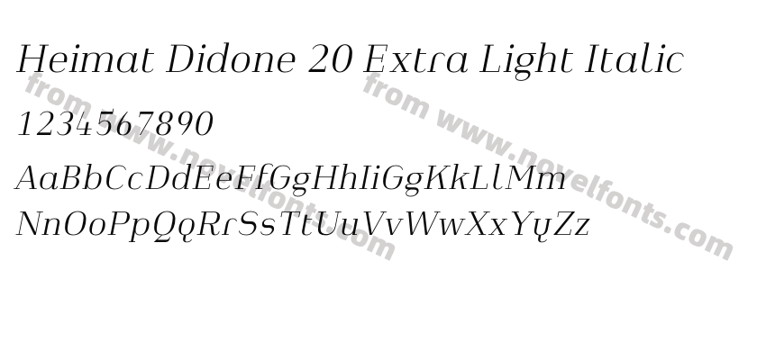 Heimat Didone 20 Extra Light ItalicPreview
