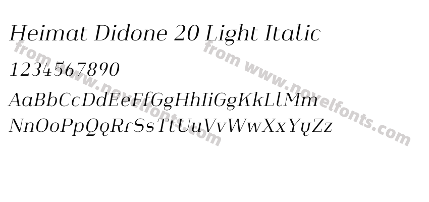 Heimat Didone 20 Light ItalicPreview