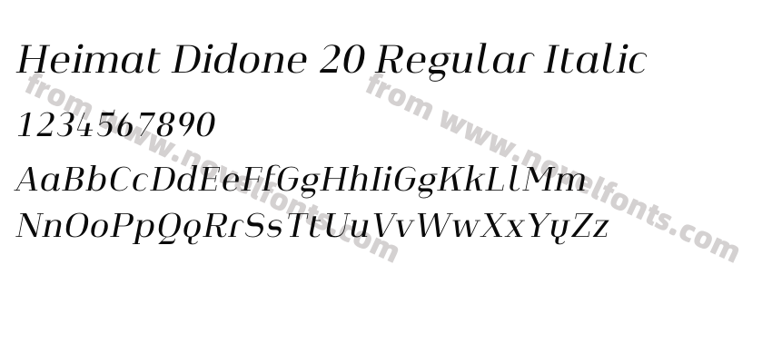 Heimat Didone 20 Regular ItalicPreview