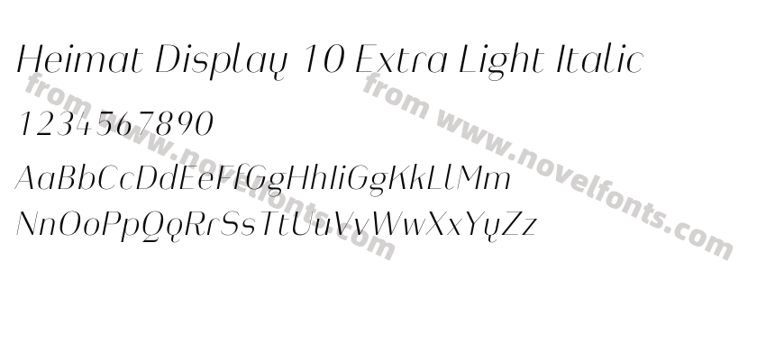 Heimat Display 10 Extra Light ItalicPreview