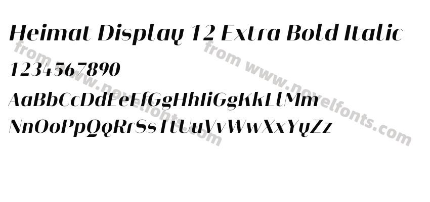 Heimat Display 12 Extra Bold ItalicPreview