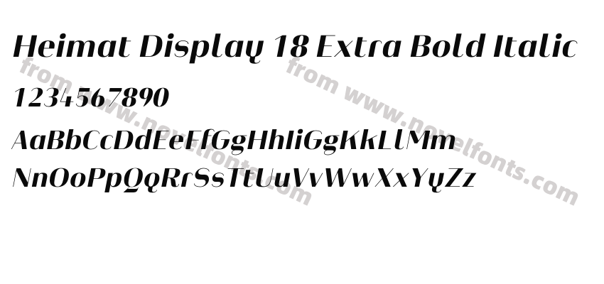 Heimat Display 18 Extra Bold ItalicPreview