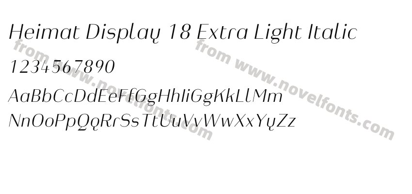 Heimat Display 18 Extra Light ItalicPreview