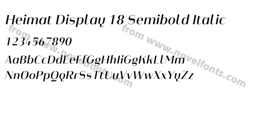 Heimat Display 18 Semibold ItalicPreview