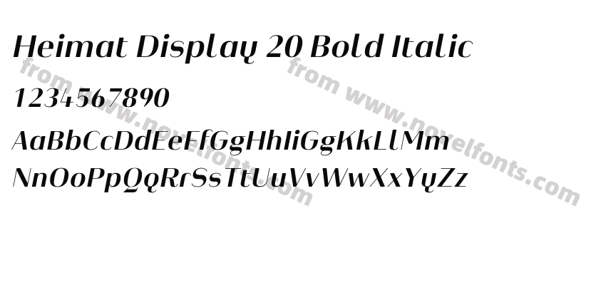 Heimat Display 20 Bold ItalicPreview