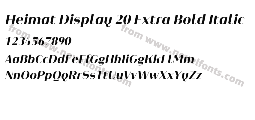 Heimat Display 20 Extra Bold ItalicPreview