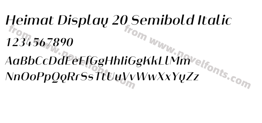 Heimat Display 20 Semibold ItalicPreview