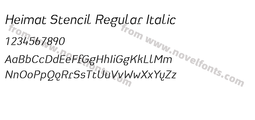 Heimat Stencil Regular ItalicPreview
