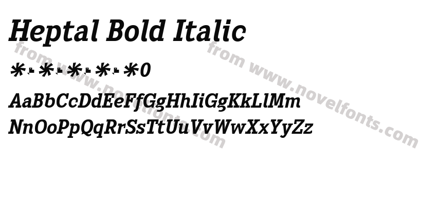 Heptal Bold ItalicPreview