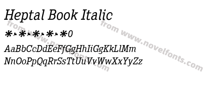 Heptal Book ItalicPreview