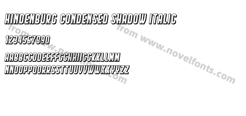 Hindenburg Condensed Shadow ItalicPreview