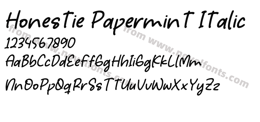 Honestie Papermint ItalicPreview