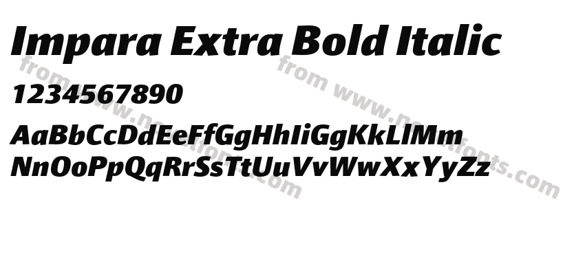 Impara Extra Bold ItalicPreview