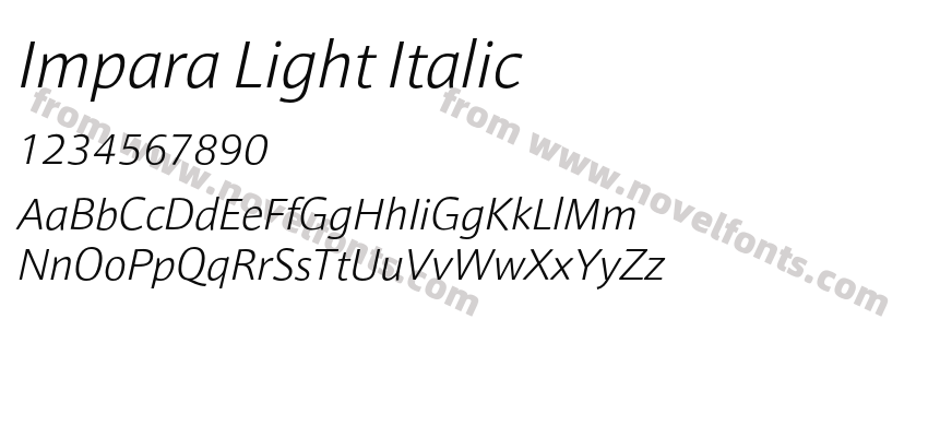 Impara Light ItalicPreview