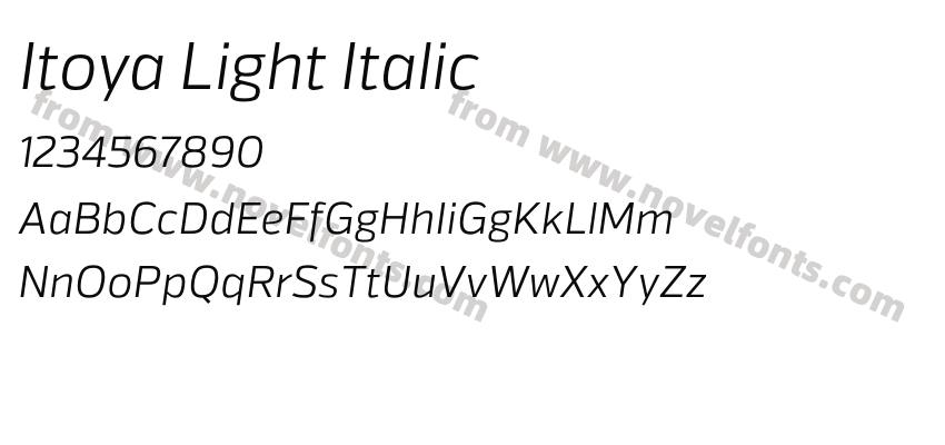Itoya Light ItalicPreview