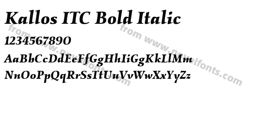 Kallos ITC Bold ItalicPreview