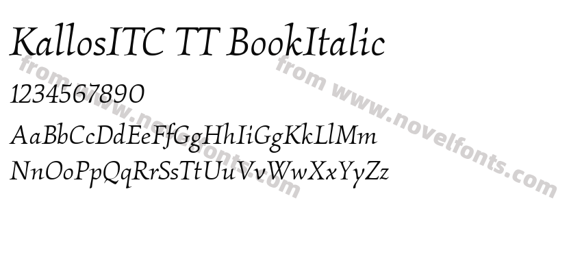 KallosITC TT BookItalicPreview