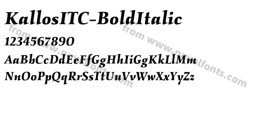 KallosITC-BoldItalicPreview