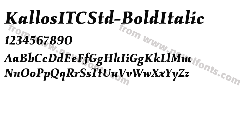 KallosITCStd-BoldItalicPreview